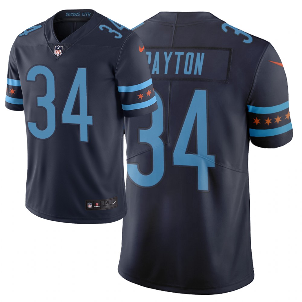 Men Nike NFL Chicago Bears #34 walter payton Limited city edition navy jersey->new york jets->NFL Jersey